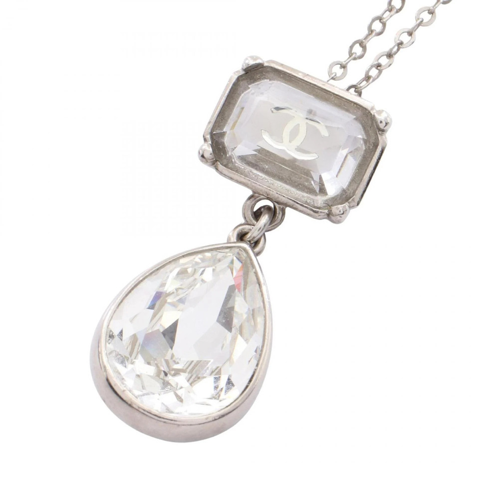 CHANEL White Logo Necklace